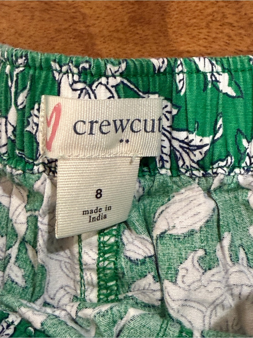 Crewcuts Girl’s Green Floral Ruffle-Hem Shorts w/ Elastic Waist Size 8 - Picture 2 of 6